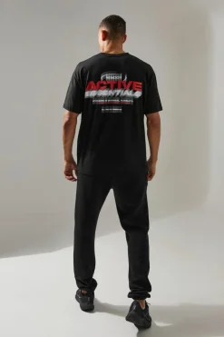 Store boohooMAN Man Active Essentials Blurred Oversized T-shirt black