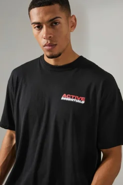 Store boohooMAN Man Active Essentials Blurred Oversized T-shirt black