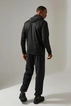 Sale boohooMAN Man Active Fleece Back Performance Slim Fit Zip Through Hoodie black