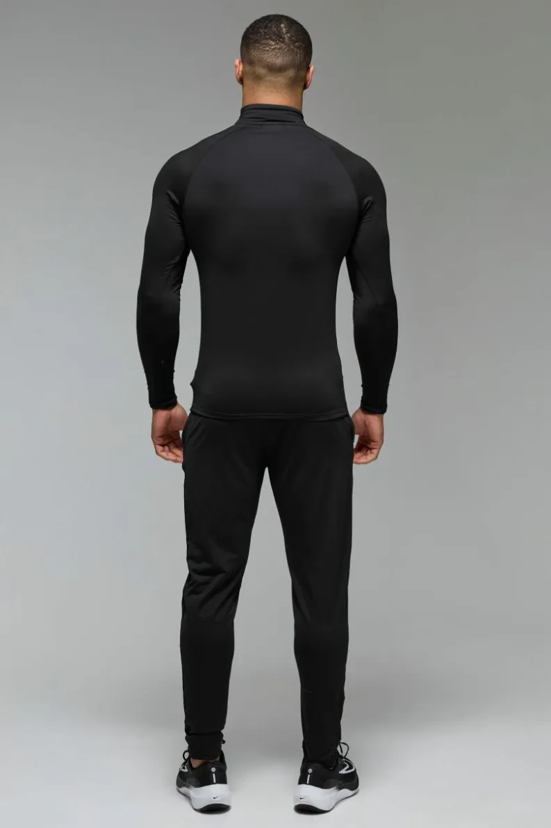 New boohooMAN Man Active Fleece Back Performance Tapered Jogger black