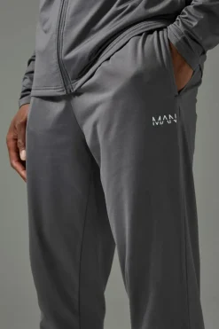 Cheap boohooMAN Man Active Fleece Back Performance Tapered Jogger charcoal