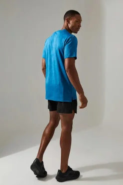 Cheap boohooMAN Man Active Geo Jacquard Regular Fit T-shirt teal