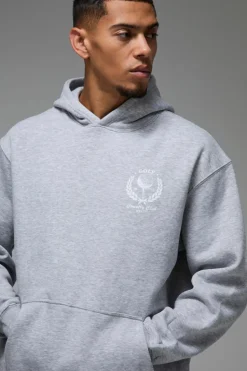 New boohooMAN Man Active Golf Country Club Oversized Hoodie grey marl