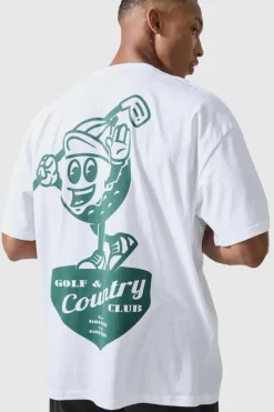 Discount boohooMAN Man Active Golf Country Club Oversized T-shirt white