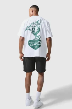 Discount boohooMAN Man Active Golf Country Club Oversized T-shirt white