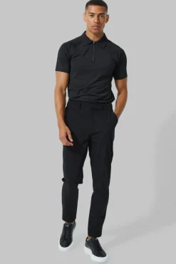 Outlet boohooMAN Man Active Golf Slim Fit Polo black