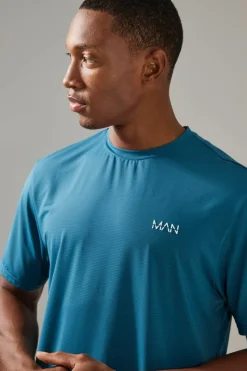 New boohooMAN Man Active Grid T-shirt teal