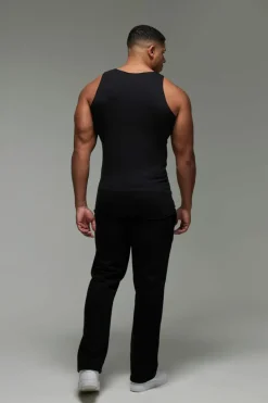 Discount boohooMAN Man Active Gym Basic Muscle Fit Vest black