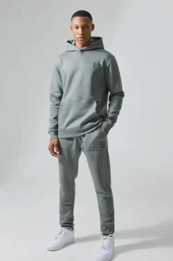 Clearance boohooMAN Man Active Gym Hooded Tracksuit charcoal