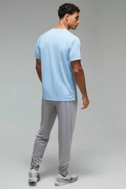 Discount boohooMAN Man Active Gym Lightweight Marl T-Shirt light blue