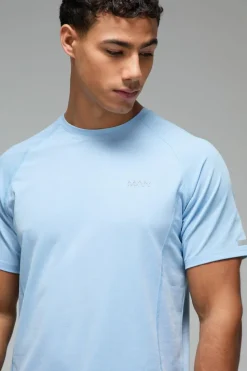 Discount boohooMAN Man Active Gym Lightweight Marl T-Shirt light blue