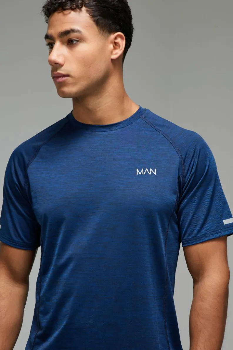 Clearance boohooMAN Man Active Gym Lightweight Marl T-Shirt midnight