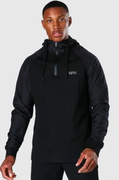 Hot boohooMAN Man Active Gym Matte Sleeved Regular Fit Hoodie black