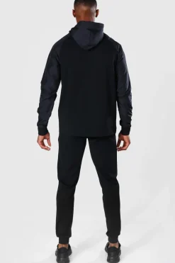 Hot boohooMAN Man Active Gym Matte Sleeved Regular Fit Hoodie black