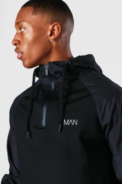Hot boohooMAN Man Active Gym Matte Sleeved Regular Fit Hoodie black