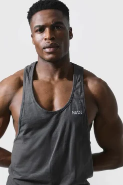Sale boohooMAN Man Active Gym 2 Pack Gym Regular Fit Racer Vests multi