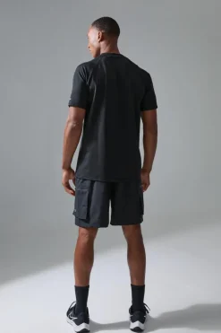Clearance boohooMAN Man Active Gym Raglan Regular Fit T-shirt black