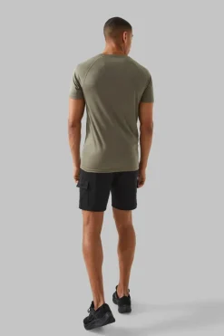 Hot boohooMAN Man Active Gym Raglan T-Shirt khaki