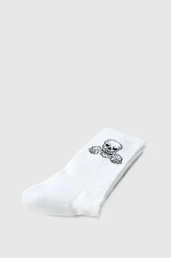 Outlet boohooMAN Man Active Gym Skull Crew Socks white