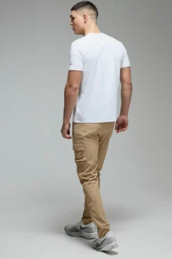 Outlet boohooMAN Man Active Gym Technical Cargo Jogger beige