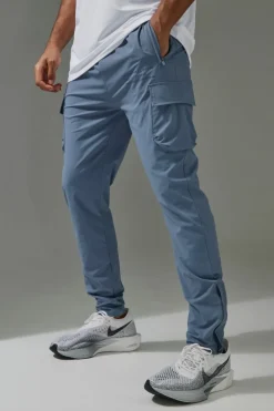 Hot boohooMAN Man Active Gym Technical Cargo Jogger steel