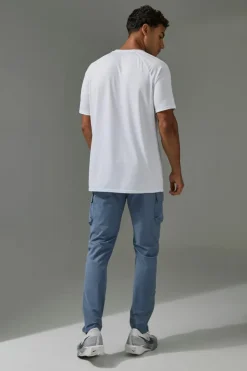 Hot boohooMAN Man Active Gym Technical Cargo Jogger steel
