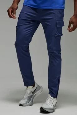Best boohooMAN Man Active Gym Technical Tapered Cargo Jogger navy