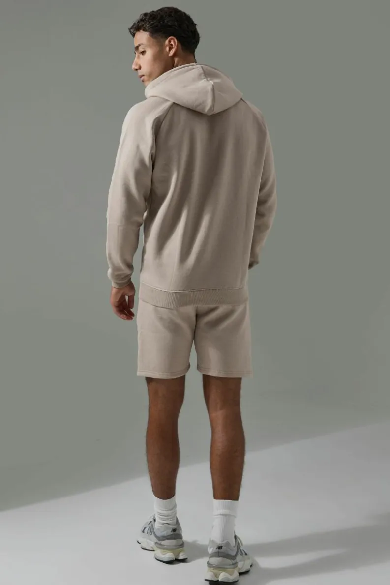 Online boohooMAN Man Active Gym Training Hoodie & Short Set taupe