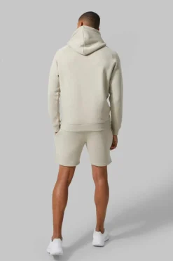 Sale boohooMAN Man Active Gym Training Hoodie & Short Set taupe