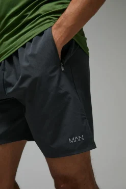 Outlet boohooMAN Man Active 7inch Perforated Grid Short charcoal