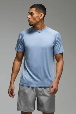 Best Sale boohooMAN Man Active Lightweight Essentials Gym Raglan T-shirt steel