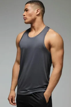 Cheap boohooMAN Man Active Lightweight Essentials Gym Vest charcoal