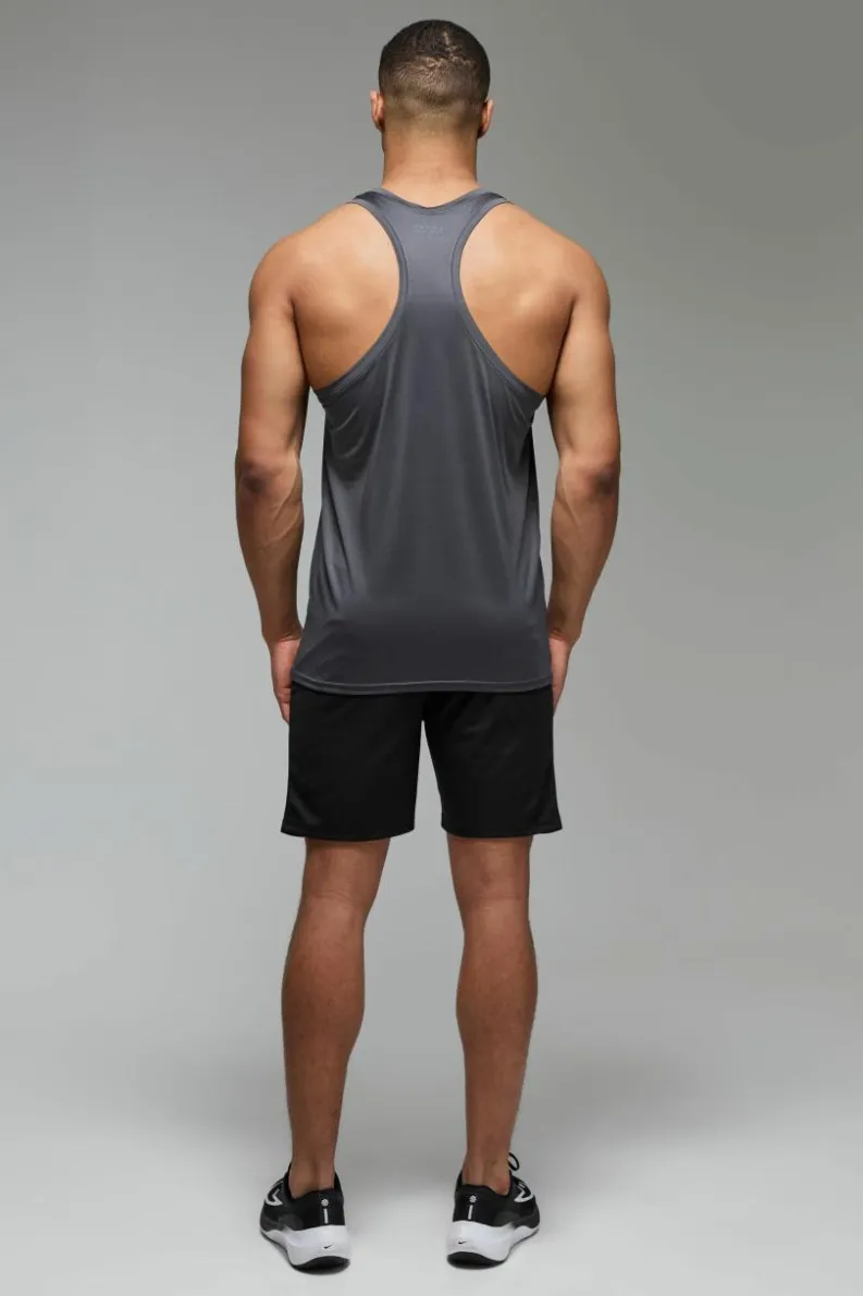Cheap boohooMAN Man Active Lightweight Essentials Gym Vest charcoal