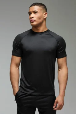 Cheap boohooMAN Man Active Lightweight Essentials Gym Regular Fit Raglan T-shirt 2 Pack multi