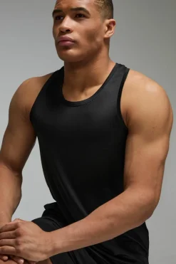 Sale boohooMAN Man Active Lightweight Essentials Gym Vest black