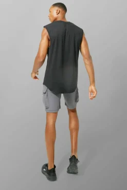 Clearance boohooMAN Man Active Lightweight 5inch Slim Cargo Shorts charcoal