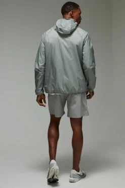 Shop boohooMAN Man Active Lightweight Shower Resistant Windbreaker charcoal