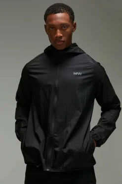 Cheap boohooMAN Man Active Lightweight Shower Resistant Windbreaker black