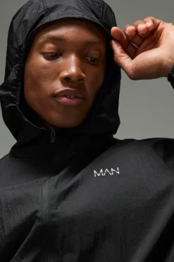 Cheap boohooMAN Man Active Lightweight Shower Resistant Windbreaker black