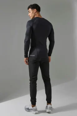 Online boohooMAN Man Active Long Sleeve Base Layer T-shirt 2 Pack black