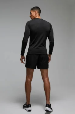 Best Sale boohooMAN Man Active Long Sleeved High Neck Base Layer black