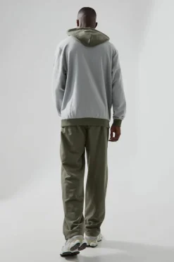 Store boohooMAN Man Active Loopback Colour Block Tracksuit khaki