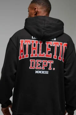 Cheap boohooMAN Man Active Los Angeles Athletic Dept. Oversized Hoodie black