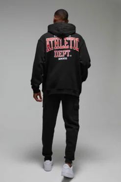 Cheap boohooMAN Man Active Los Angeles Athletic Dept. Oversized Hoodie black