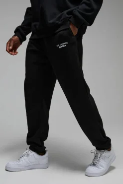 Online boohooMAN Man Active Los Angeles Lift Club Oversized Jogger black