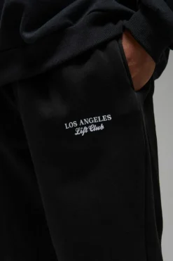 Online boohooMAN Man Active Los Angeles Lift Club Oversized Jogger black