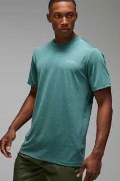 Hot boohooMAN Man Active Mesh Marl Regular Fit T-shirt green