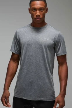 Flash Sale boohooMAN Man Active Mesh Marl Regular Fit T-shirt black