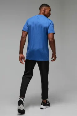 Online boohooMAN Man Active Mesh Marl Regular Fit T-shirt midnight