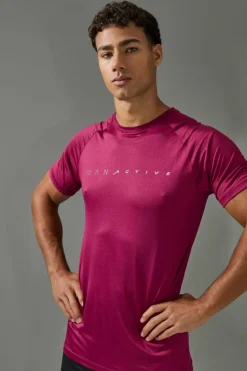 Cheap boohooMAN Man Active Muscle Fit Breathable Lightweight T-shirt berry